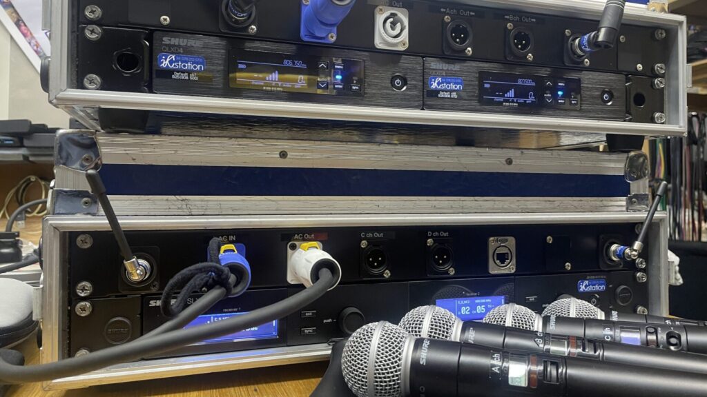 スタジオにて事前ワイヤレスチェック